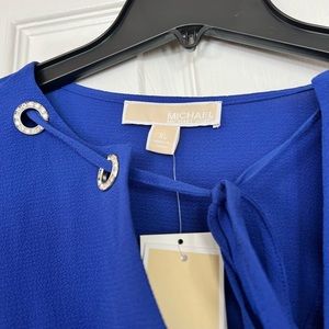 NWT NEW WITH TAGS MICHEAL KORS XL EXTRA LARGE Royal Blue Blouse Never Been Worn